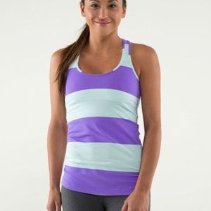 Lululemon Cool Racerback Power Purple Bold Stripe